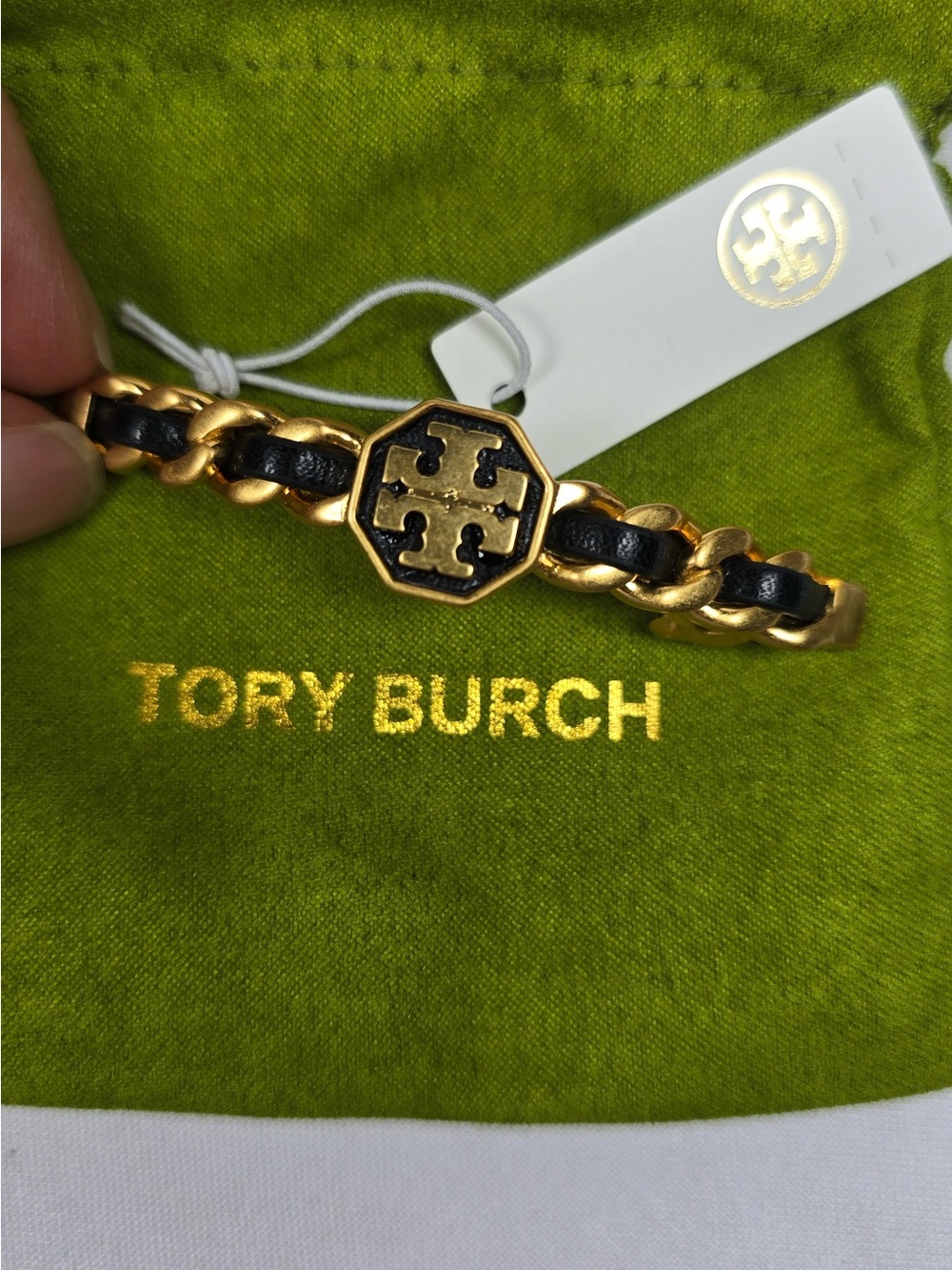 Tory Burch Gold and Black Barrette